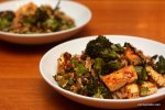 Roasted Broccoli and Tofu Rice Bowl with Harissa